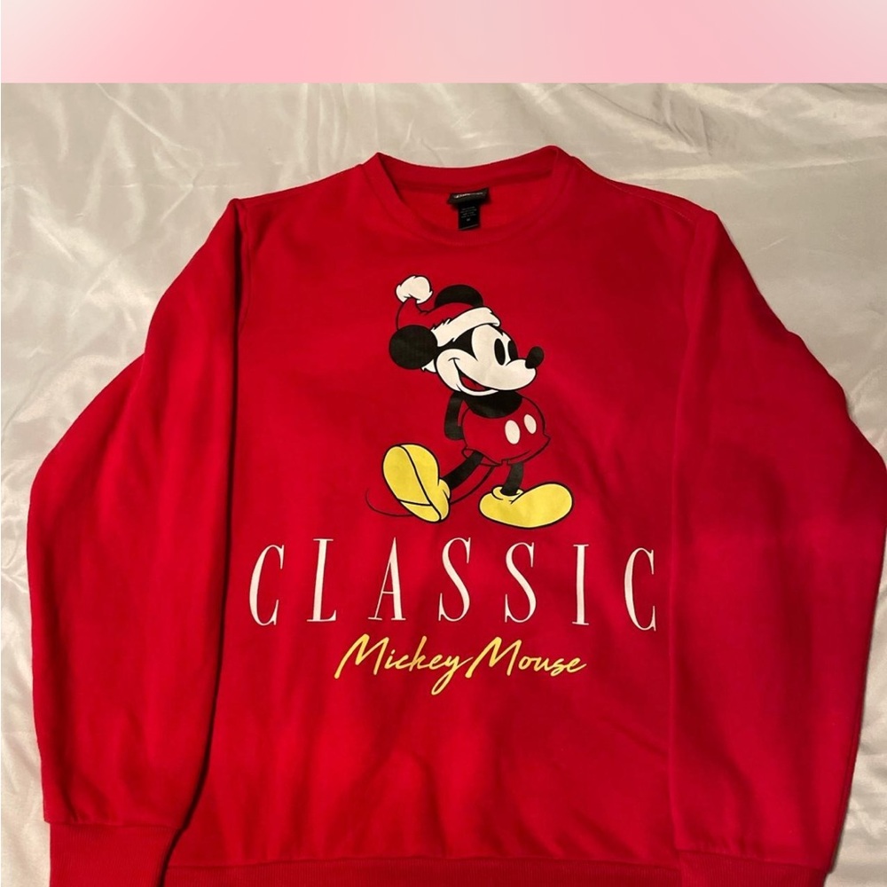 Disney Mickey Mouse Red Crewneck Sweater